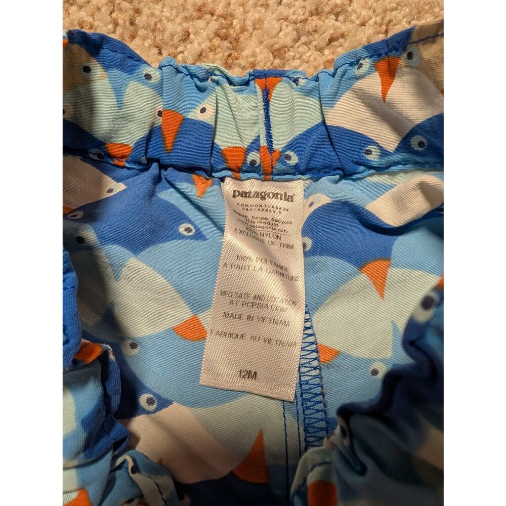 PATAGONIA BABY Boys Blue Bird pattern shorts, size 12 mos.; lightweight - Picture 6 of 6